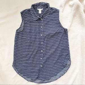 H&M Sleeveless Collared Blouse